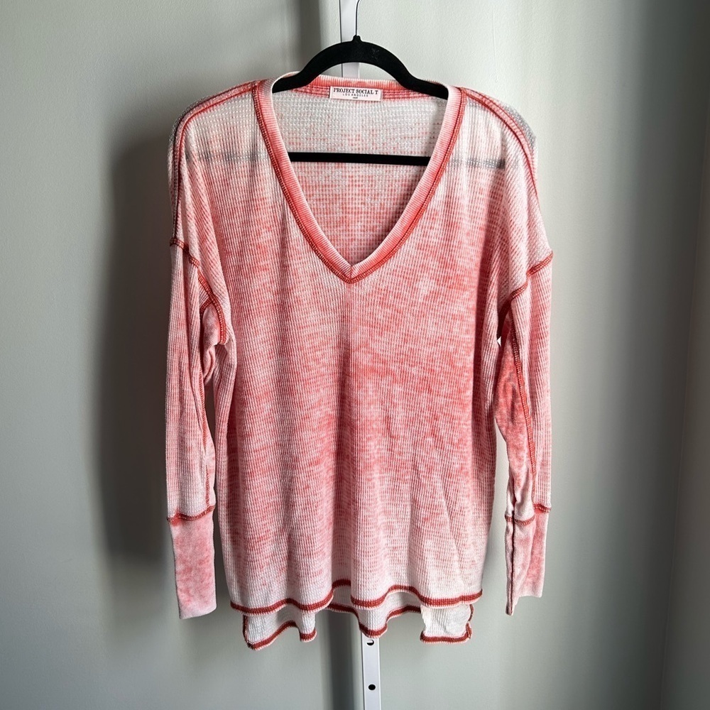 Project Social T Waffle Knit V-Neck Top